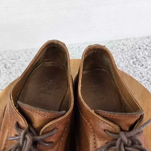 Frye Paul Lt Bal Tan Brown Leather Casual Lifestyle Cap Toe Oxford Mens 12 D